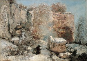 Efecto de nieve en una cantera de Gustave Courbet